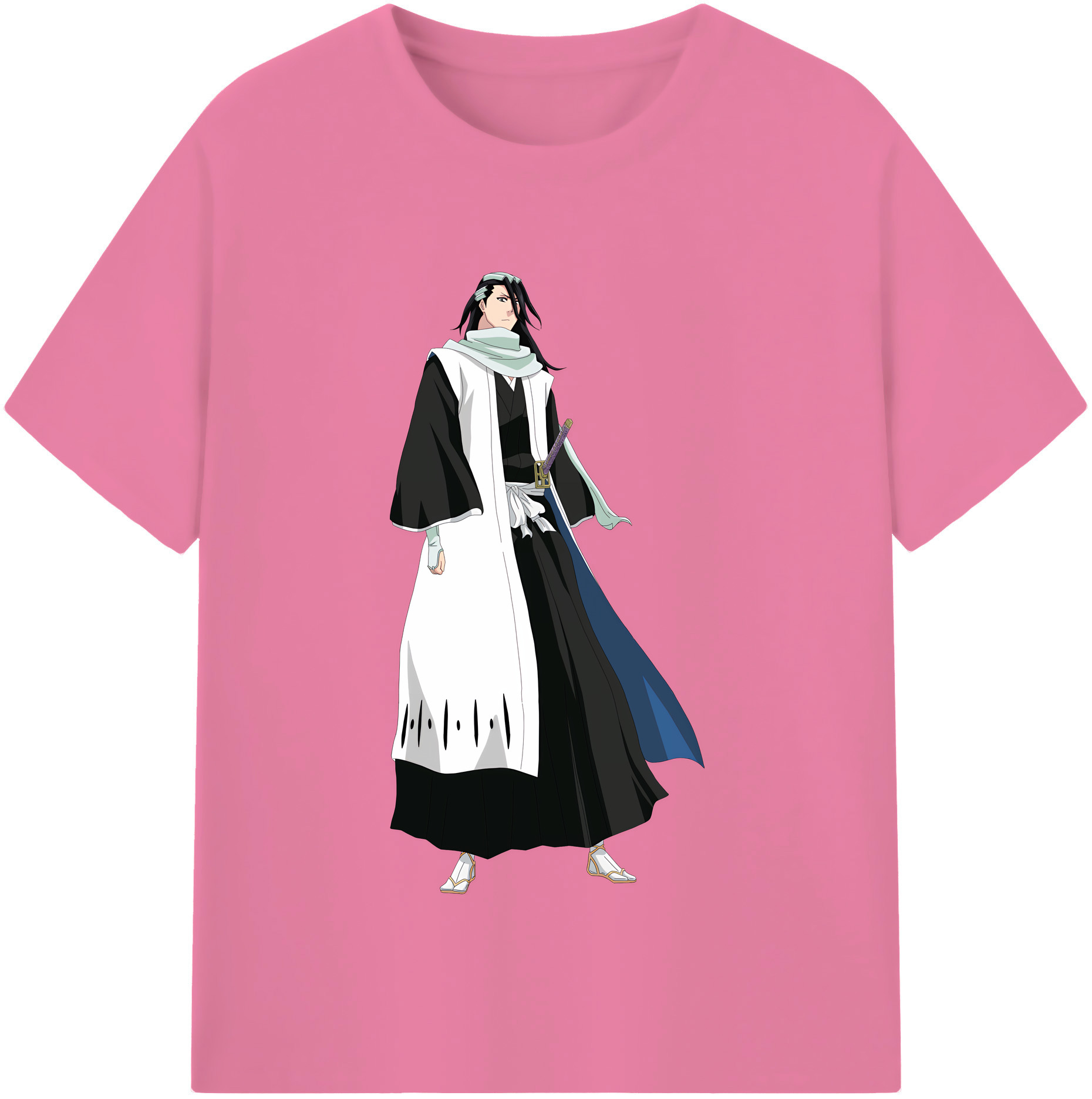 （画像用） ブリーチ くちき びゃくや BLEACH Kuchiki Byakuya 綿100％半袖Tシャツ（フロントプリント）